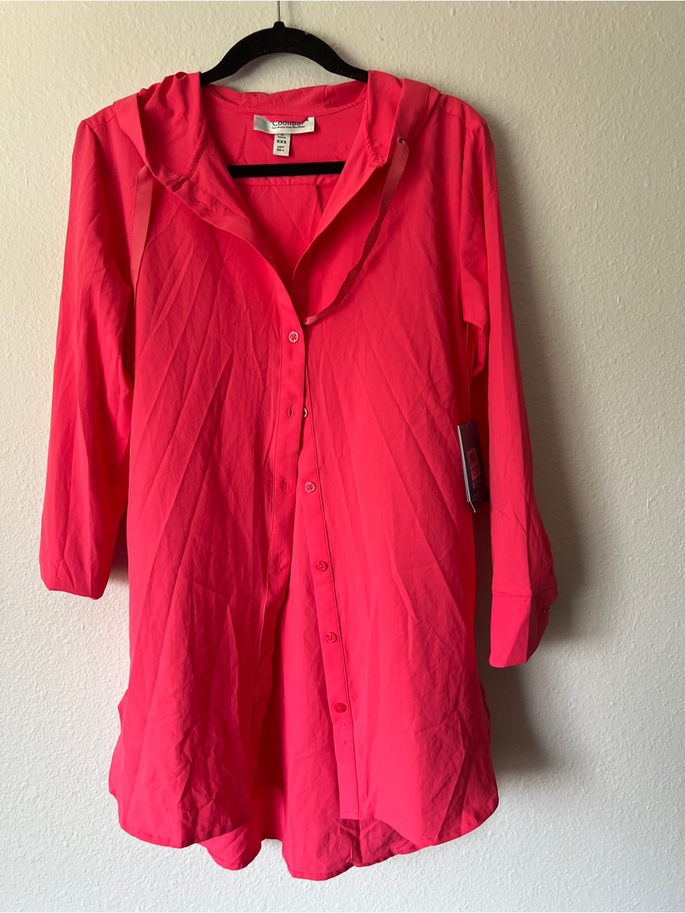 Coolibar UPF 50+ Women's Palma Aire Beach Shirt  Hoodie Sun Protective XXS NWT